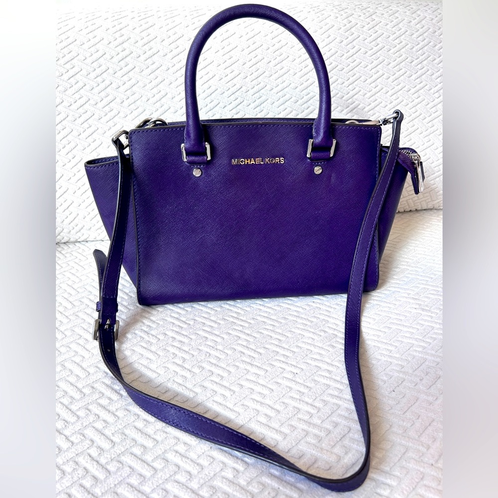 Michael Kors Purple Selma Top Handle and Crossbody Purse